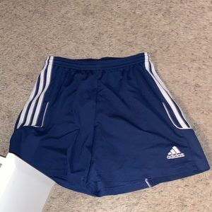Women’s adidas soccer shorts navy and white